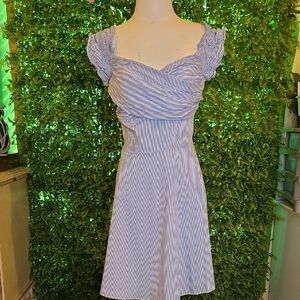Sugarlips Striped Mini Dress in Blue and White